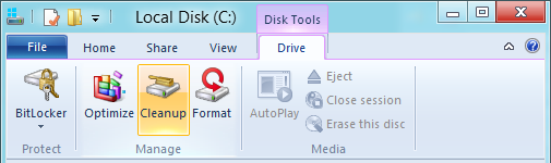 Open the Disk Tools ribbon, then click on Cleanup